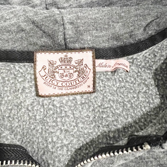 Vintage Juicy Couture Half Sleeve Gray Zip up Hoodie Medium - Picture 8 of 10